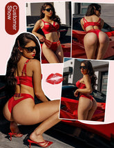 Conjunto de lencería bondage Avidlove, sujetador push up con aros y braguita, lencería de dos piezas